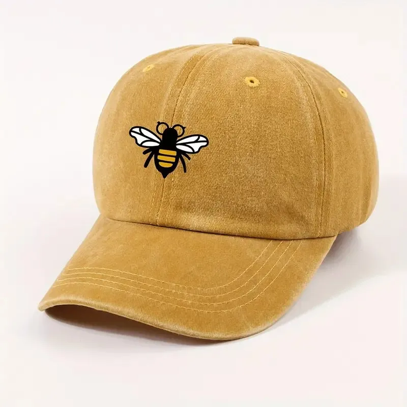 Caps Vibrant Multicolor Bee Print Baseball Cap