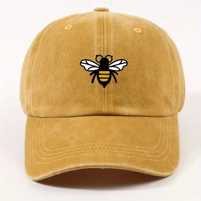 Caps Vibrant Multicolor Bee Print Baseball Cap