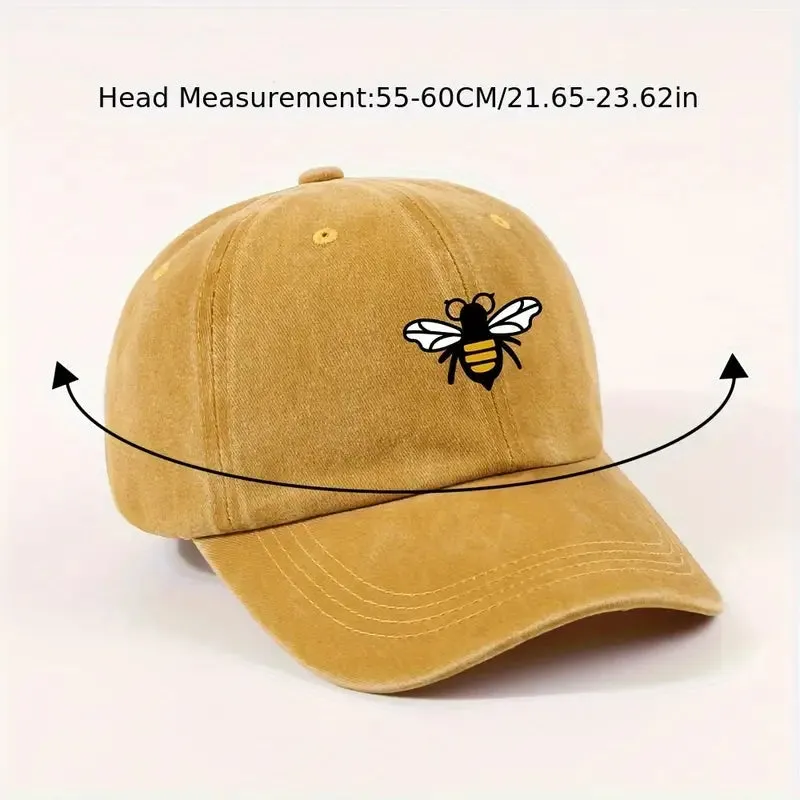 Caps Vibrant Multicolor Bee Print Baseball Cap