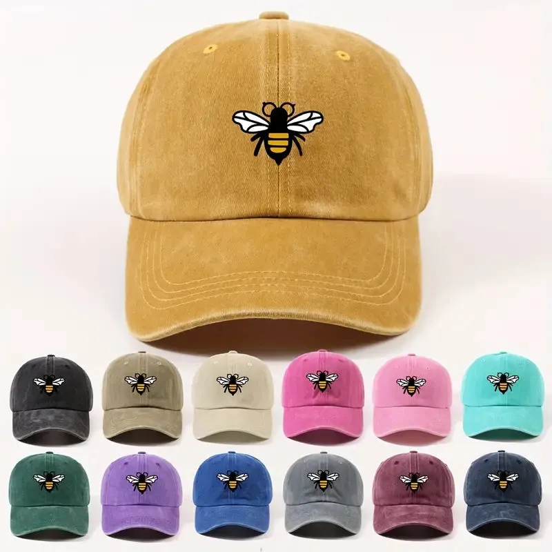 Caps Vibrant Multicolor Bee Print Baseball Cap