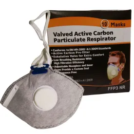 Dust Mask Respirator Fold Flat Valved FFP3 Protective Safety Face Mask