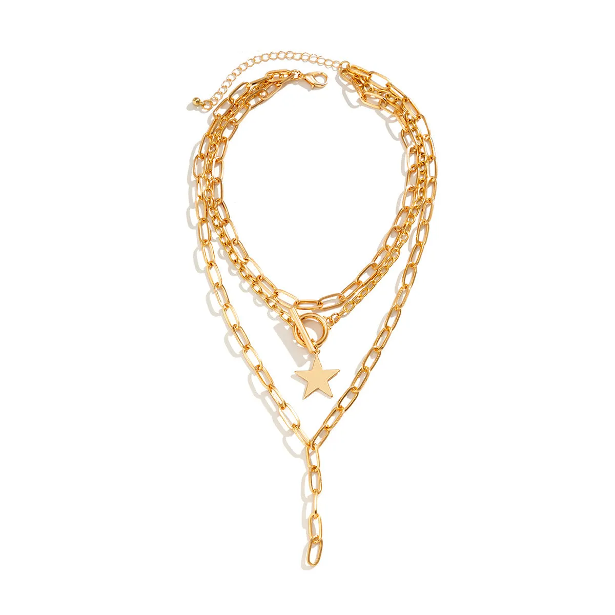 Fashion Metal Chain XINGX Necklace Set Twin Clavicle Chain Necklace