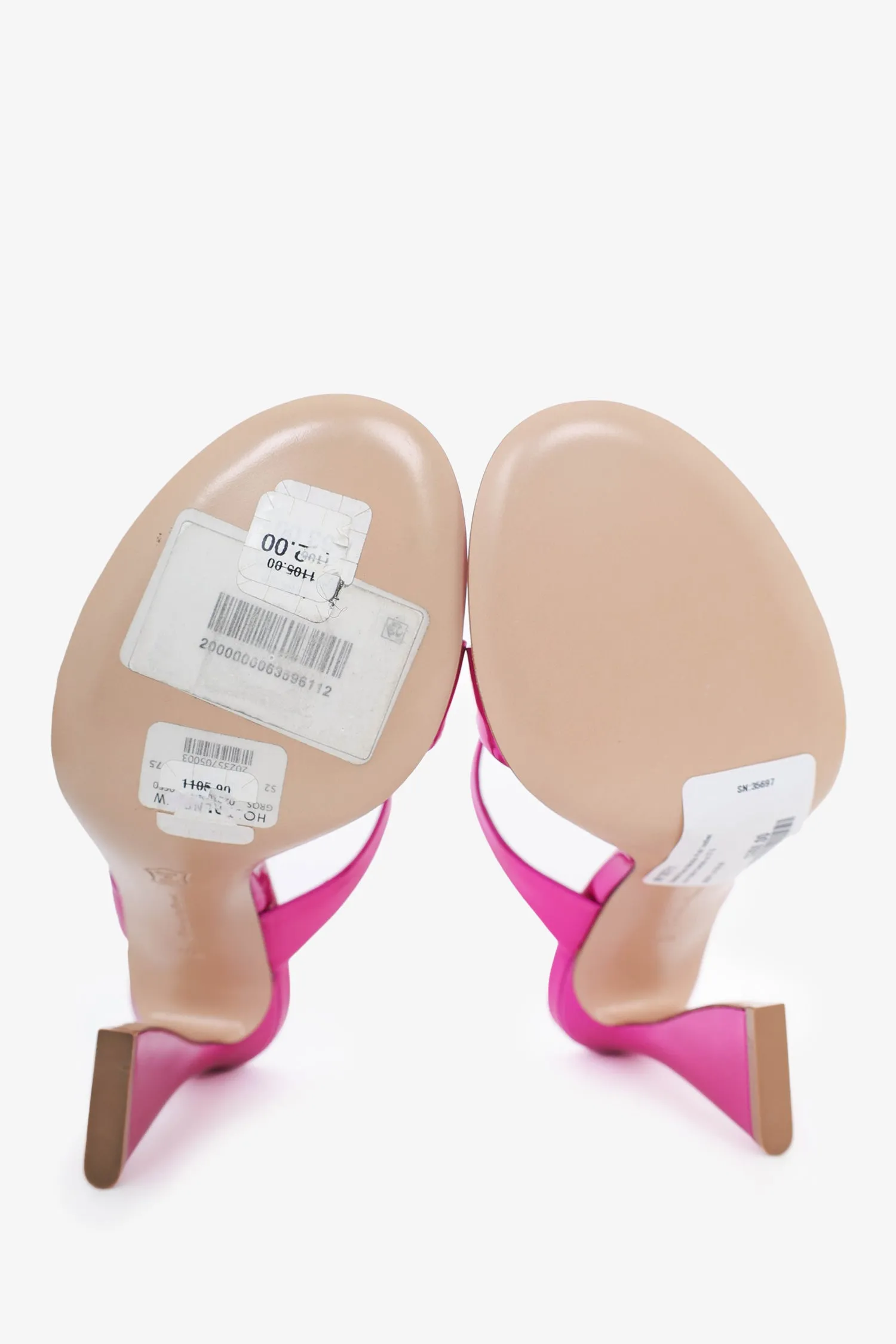 Gianvito Rossi Metallic Pink Leather Aura Heele Sandals Size 37.5
