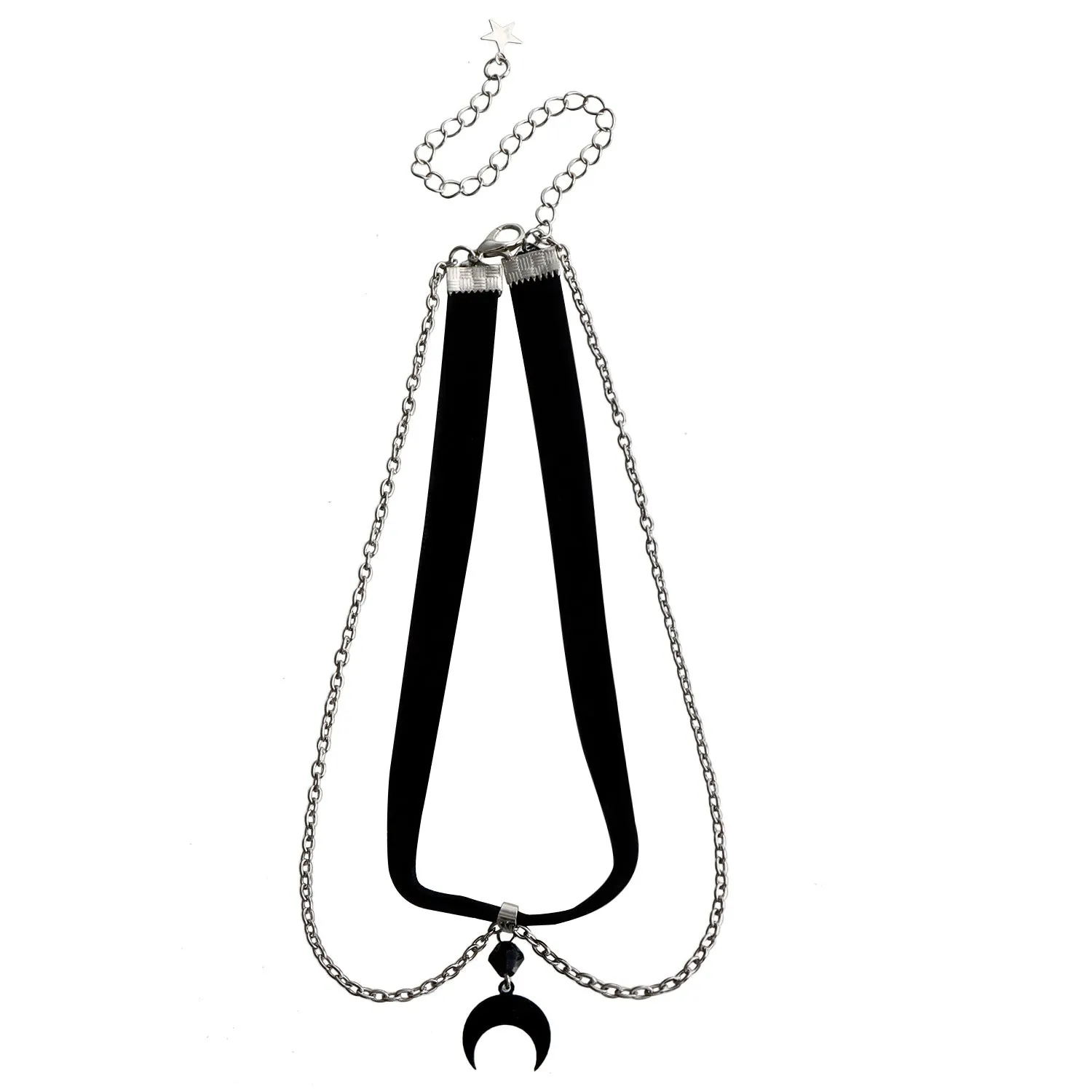 Gothic Black Velvet Pendant Necklace