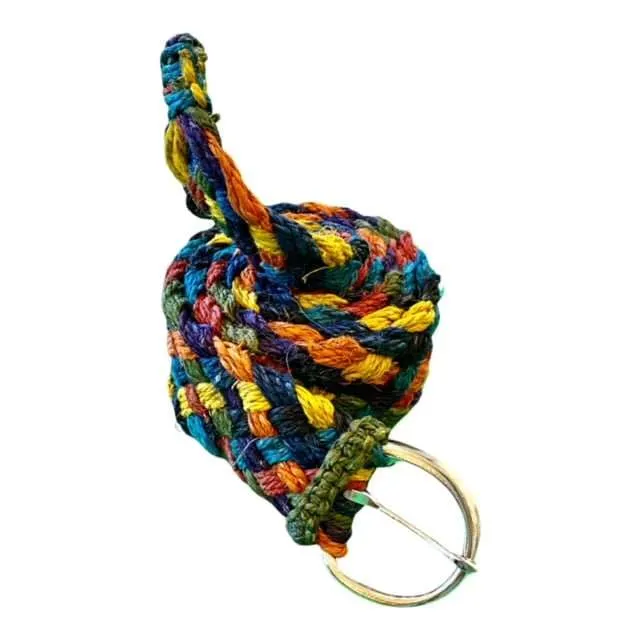 Hemp Belt - Braided Multi-Color Rainbow
