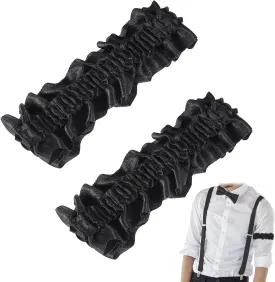 Jadive 2 Pcs Roaring 20s Armband Garter for Men Sleeve Shirt Costume Anti Slip Arm Holder Garter Belt for 1920s Party