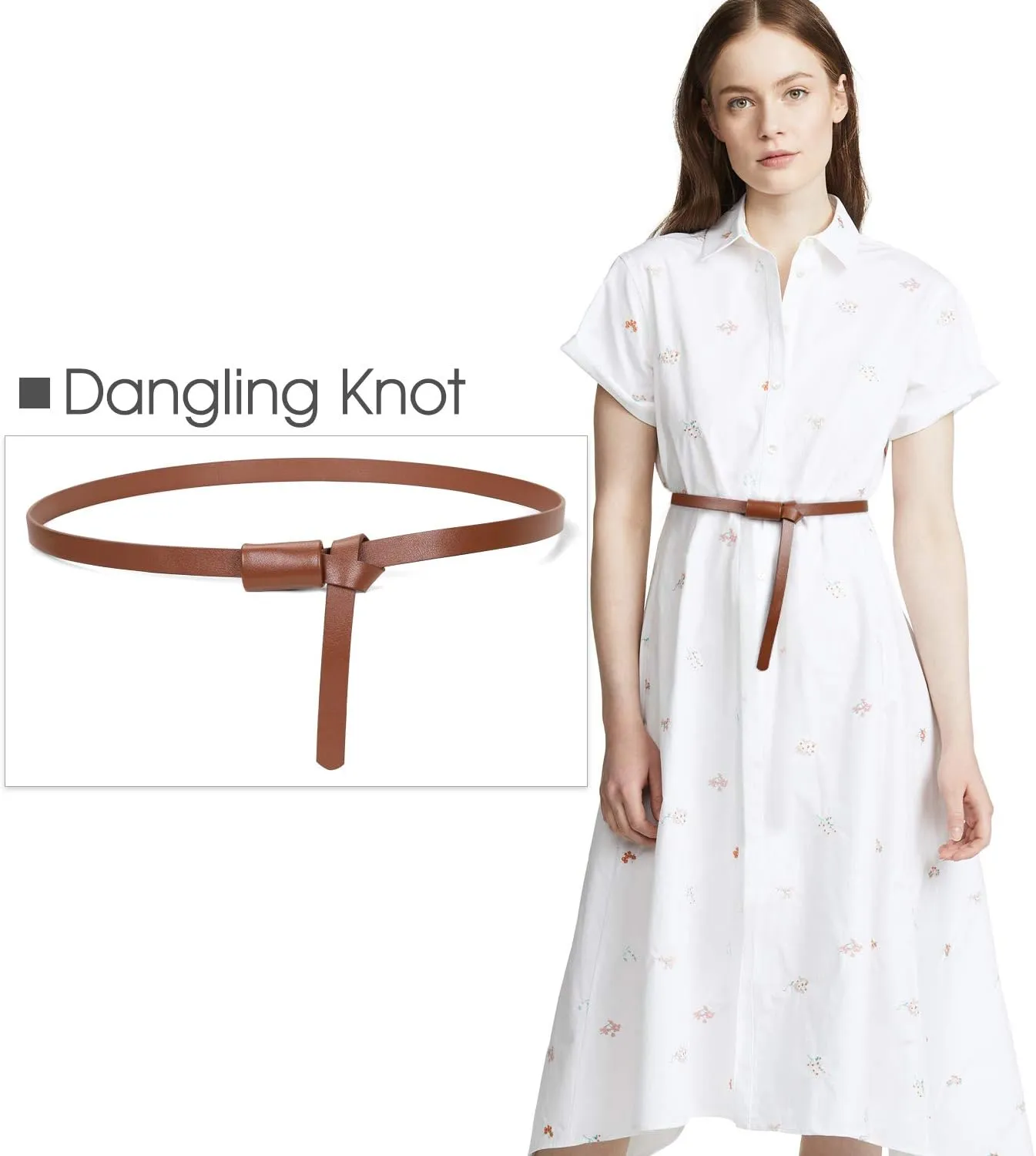 JASGOOD Women PU Leather Skinny Belt for Dress Adjustable Thin Waist Belt for Lady