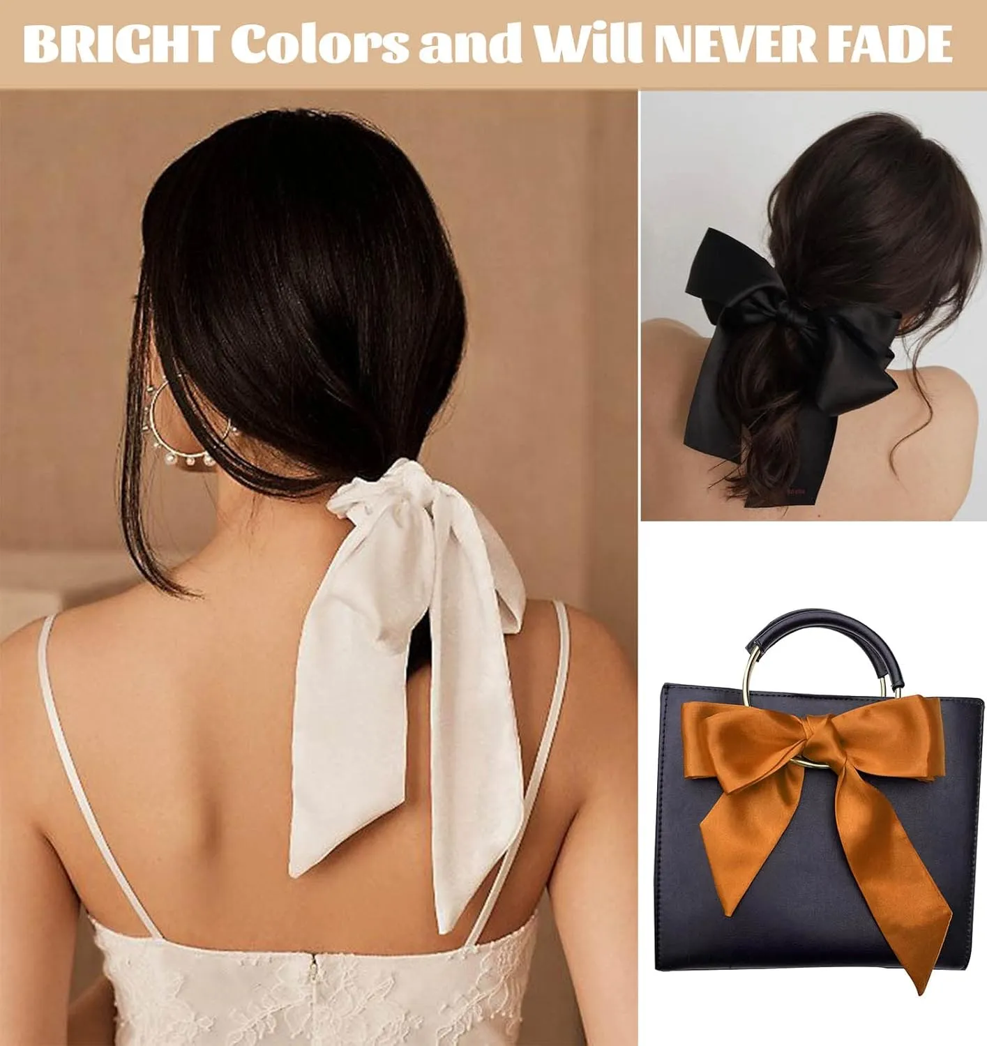 kcctoo Shiny Bag Scarfs for Women Handbag Handle Band Hair Neck Scarves Fashion Gifts