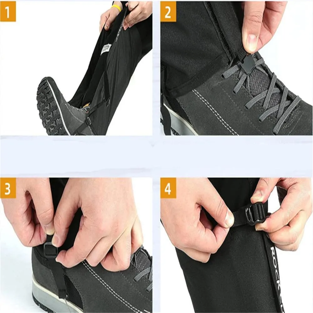 Leg Gaiters Waterproof Snow Boot Gaiters for Snowshoeing, Hiking, Hunting, Running, Motorcycle Anti-Tear Oxford Fabric, TPU Instep Belt Metal Shoelace Hook for Outdoor
