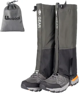 Leg Gaiters Waterproof Snow Boot Gaiters for Snowshoeing, Hiking, Hunting, Running, Motorcycle Anti-Tear Oxford Fabric, TPU Instep Belt Metal Shoelace Hook for Outdoor