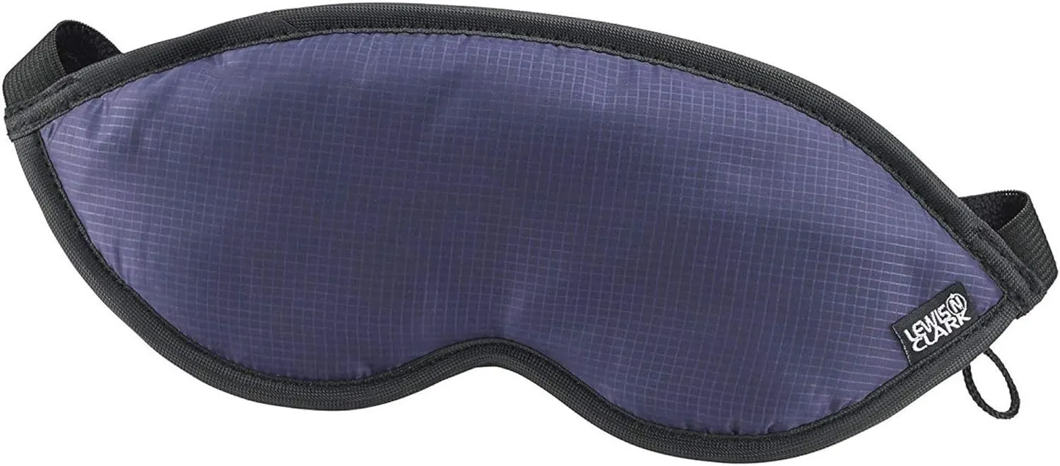 Lewis N. Clark Comfort Eye Mask   Sleep Aid to Block Light for Travel, Airplane, Hotel, Airport, Insomnia   Headache Relief with Adjustable Straps, Blue , 1 Count