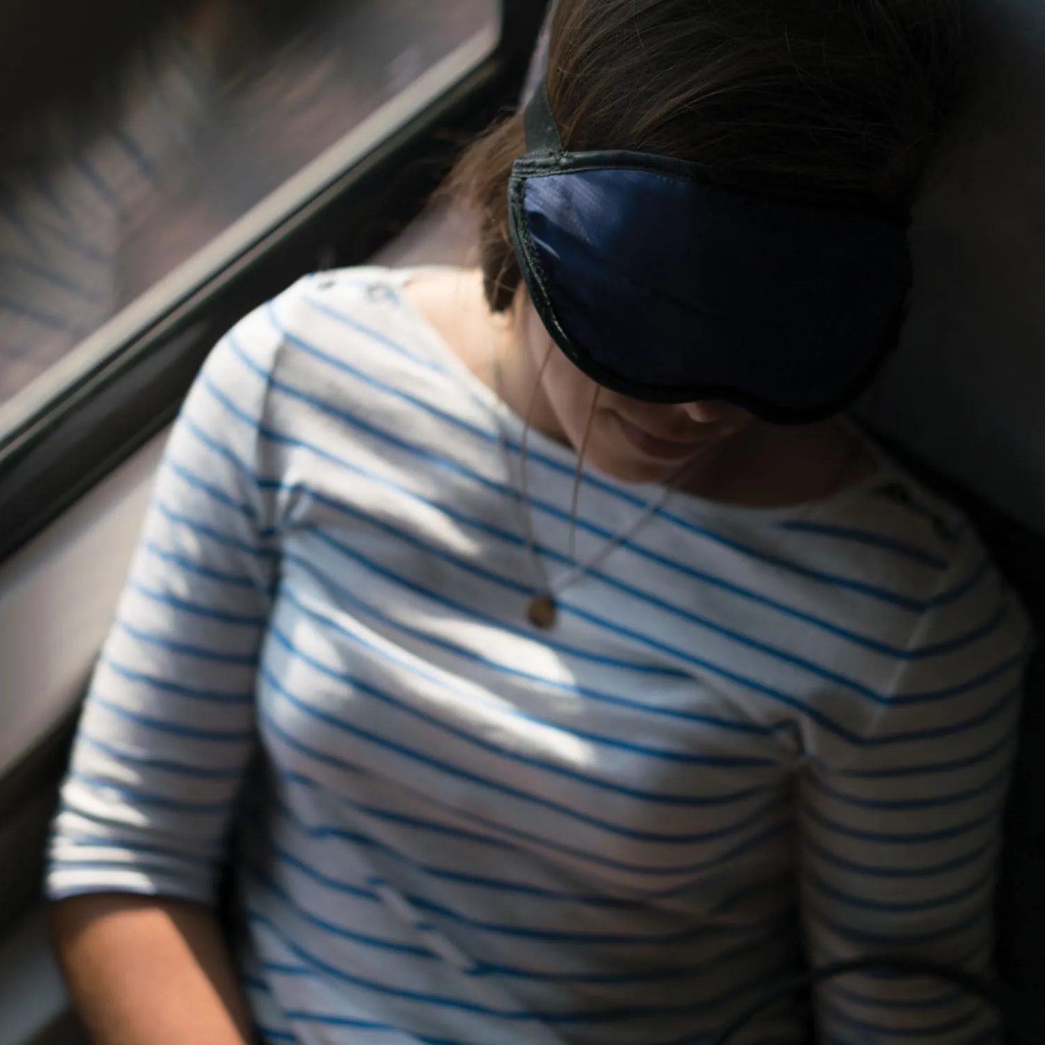 Lewis N. Clark Comfort Eye Mask   Sleep Aid to Block Light for Travel, Airplane, Hotel, Airport, Insomnia   Headache Relief with Adjustable Straps, Blue , 1 Count