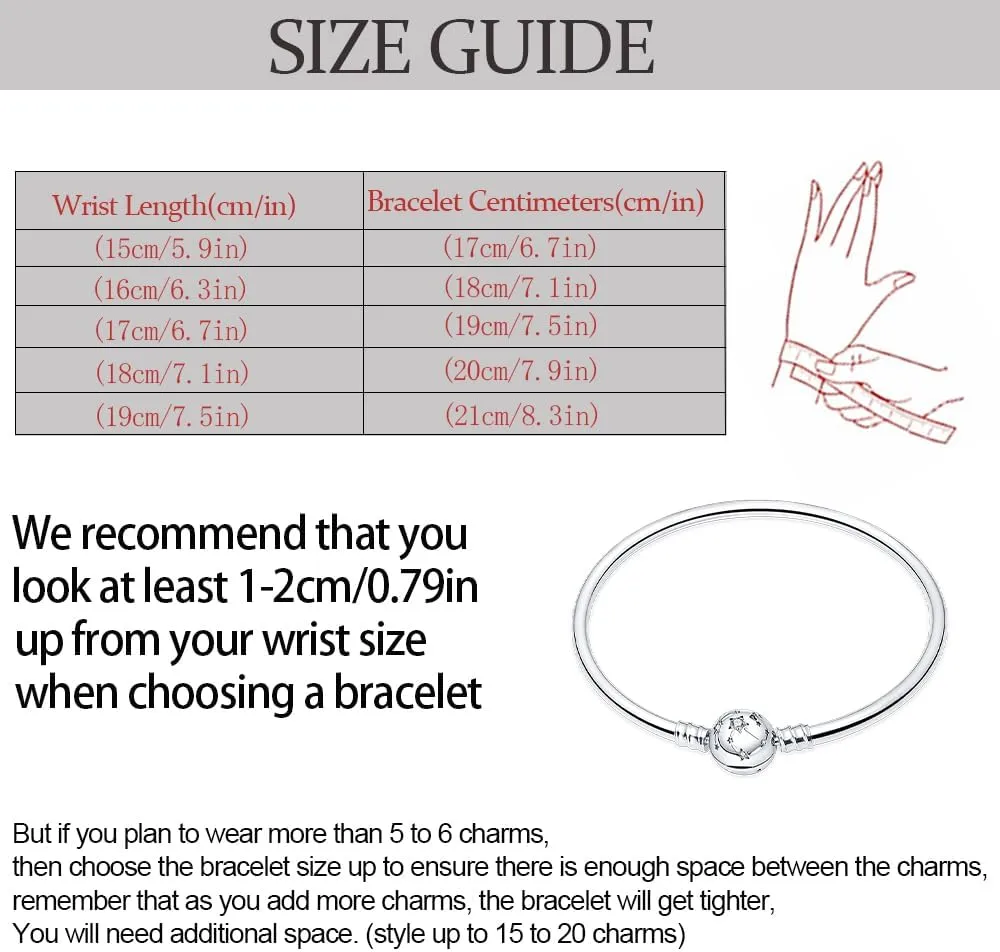 LIGHTDOG Charm Bracelet for Pandora Charms 925 Sterling Silver Snake Chain Bracelet Fit Any Charm Gift for Women
