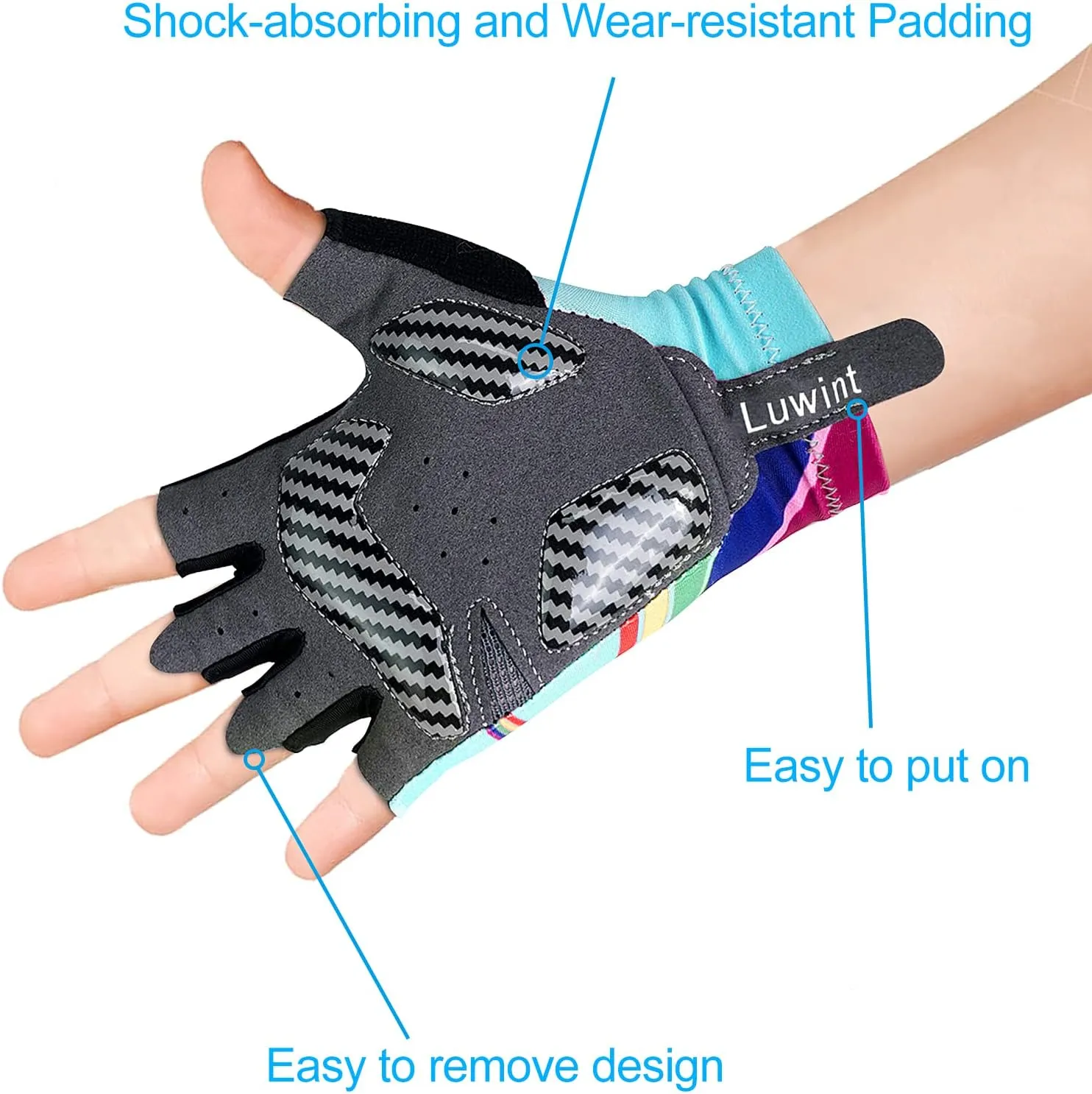 Luwint Gel Padded Sport Gloves for Kids 3-8 Years, Breathable Cycling Gloves Gym Gloves for Biking Exercising Running Training Outdoors