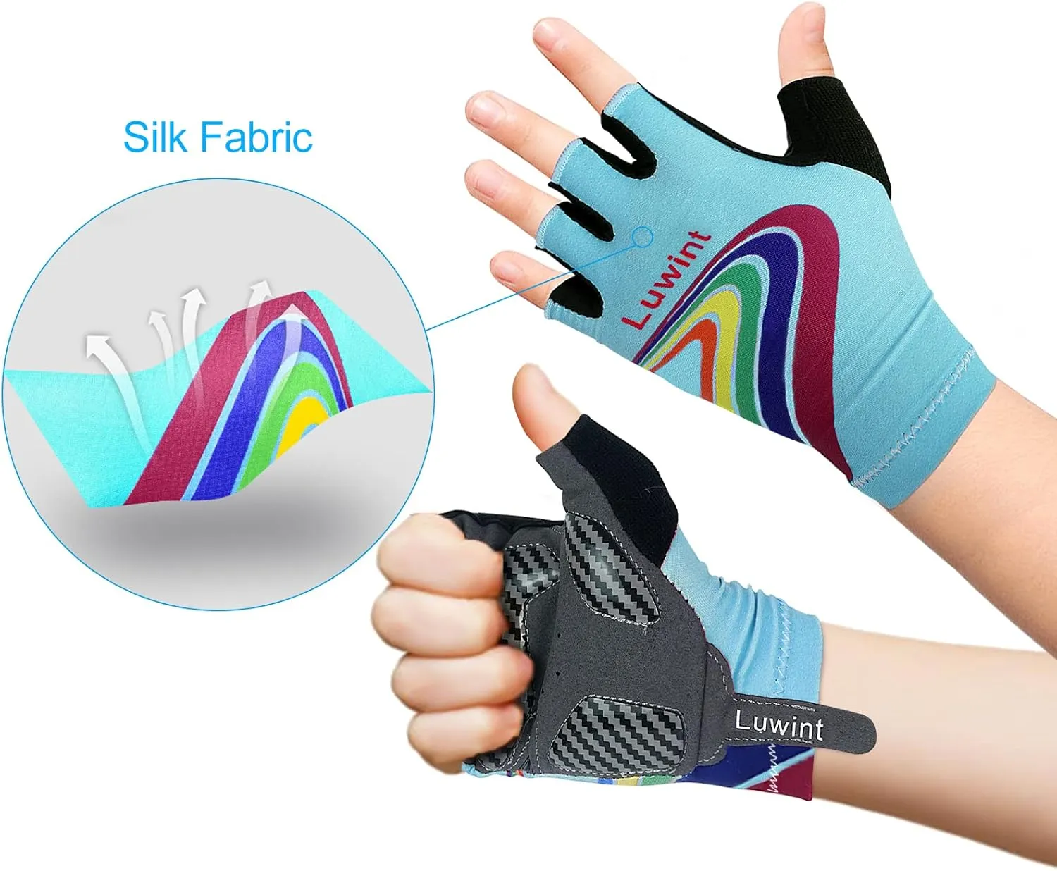 Luwint Gel Padded Sport Gloves for Kids 3-8 Years, Breathable Cycling Gloves Gym Gloves for Biking Exercising Running Training Outdoors
