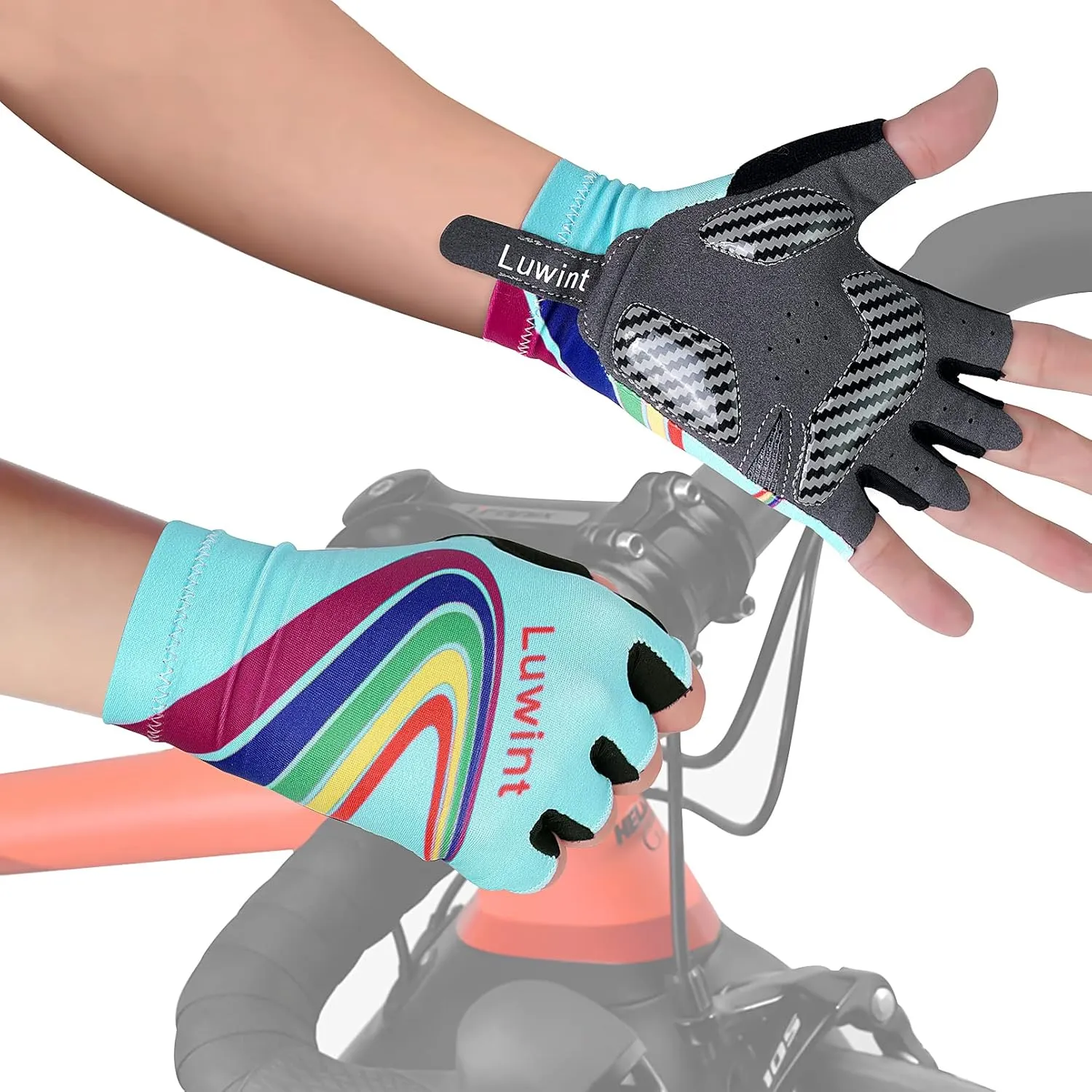 Luwint Gel Padded Sport Gloves for Kids 3-8 Years, Breathable Cycling Gloves Gym Gloves for Biking Exercising Running Training Outdoors