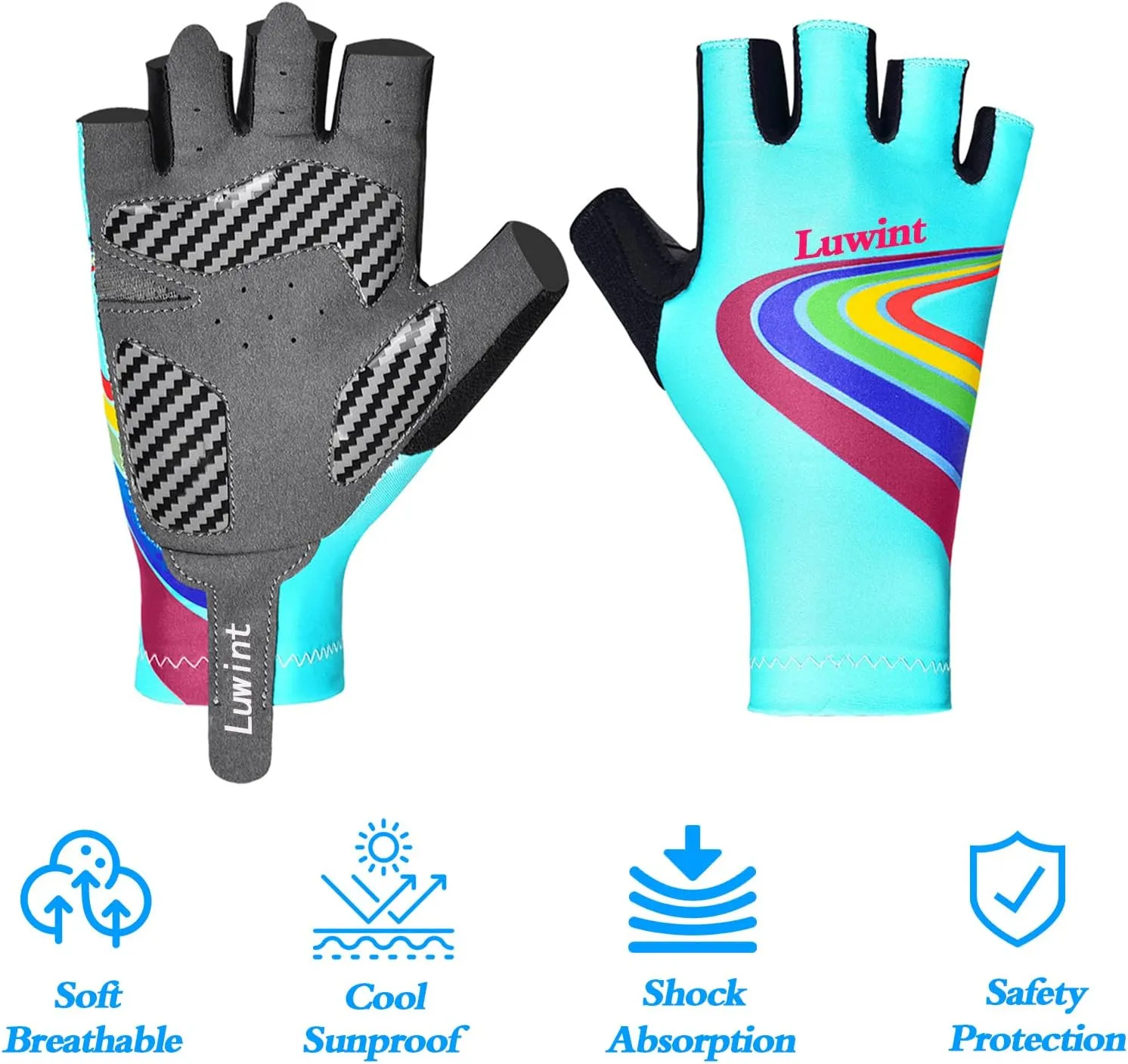 Luwint Gel Padded Sport Gloves for Kids 3-8 Years, Breathable Cycling Gloves Gym Gloves for Biking Exercising Running Training Outdoors