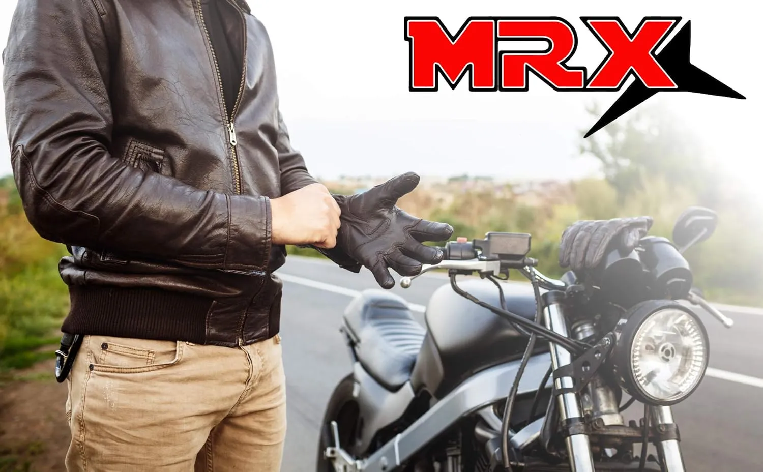 MRX BOXING & FITNESS Mens Driving Gloves Basic Soft Goat Leather Fingerless Breathable Biker Motorcycle Riding Cycling Shooting Button Gloves Full Finger, Black