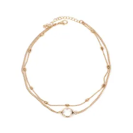 Multi-layer short metal Vintage chain choker clavicle necklace