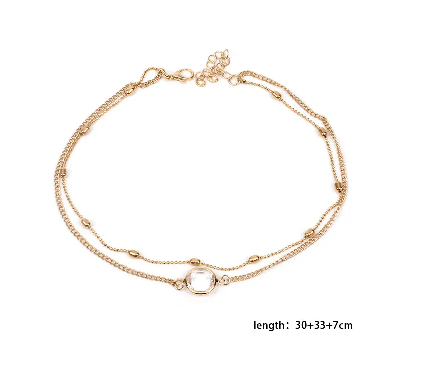 Multi-layer short metal Vintage chain choker clavicle necklace
