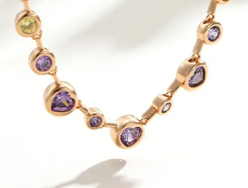 Night's Dream rainbow-colored necklace is fashionable and sexy clavicle chain, light luxury