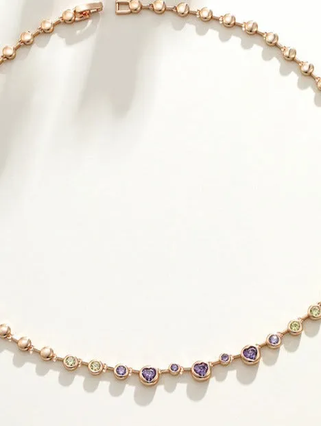 Night's Dream rainbow-colored necklace is fashionable and sexy clavicle chain, light luxury
