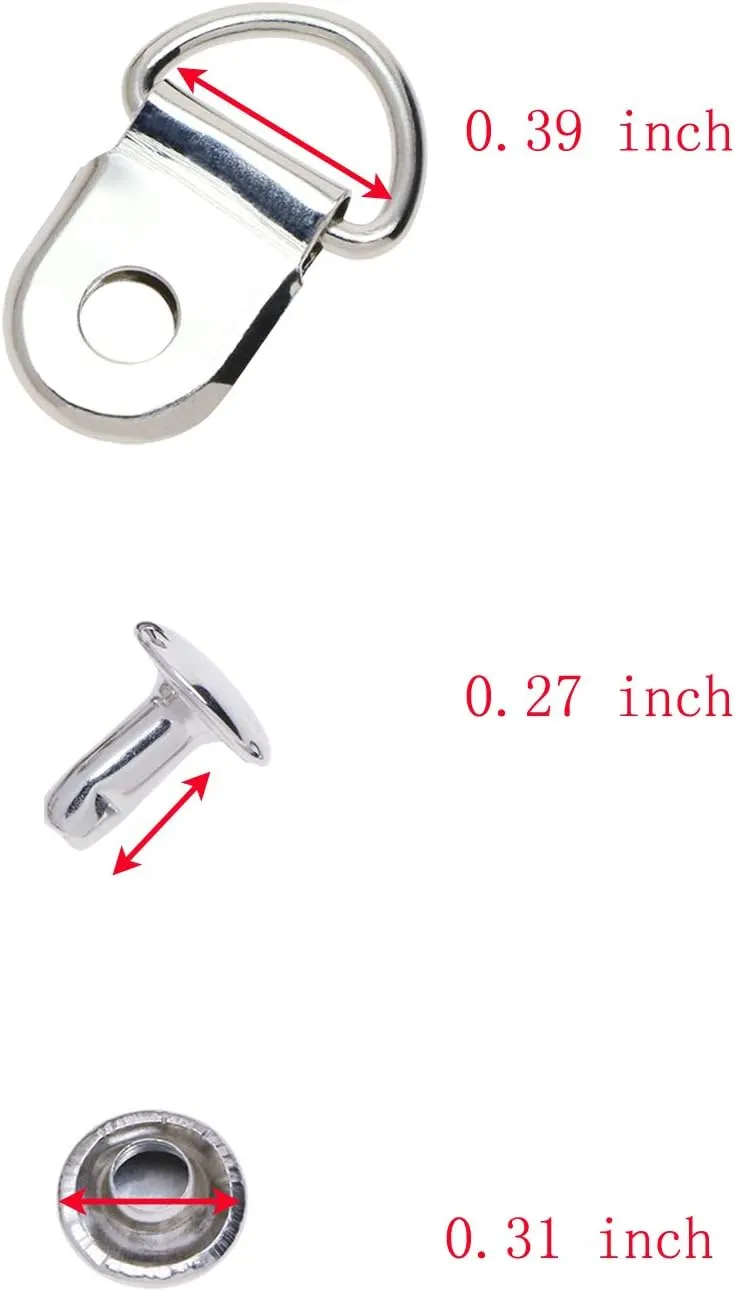 ONLYKXY 50 Pieces Shoe Boot Lace Hooks Buckle Rivets Loop Ring with Rivets, Shoe Boot Buckle