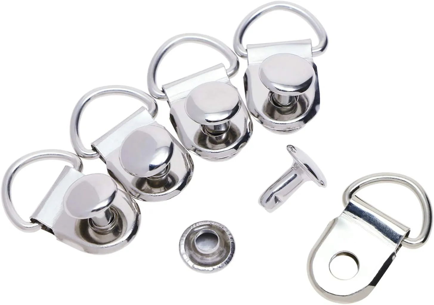 ONLYKXY 50 Pieces Shoe Boot Lace Hooks Buckle Rivets Loop Ring with Rivets, Shoe Boot Buckle