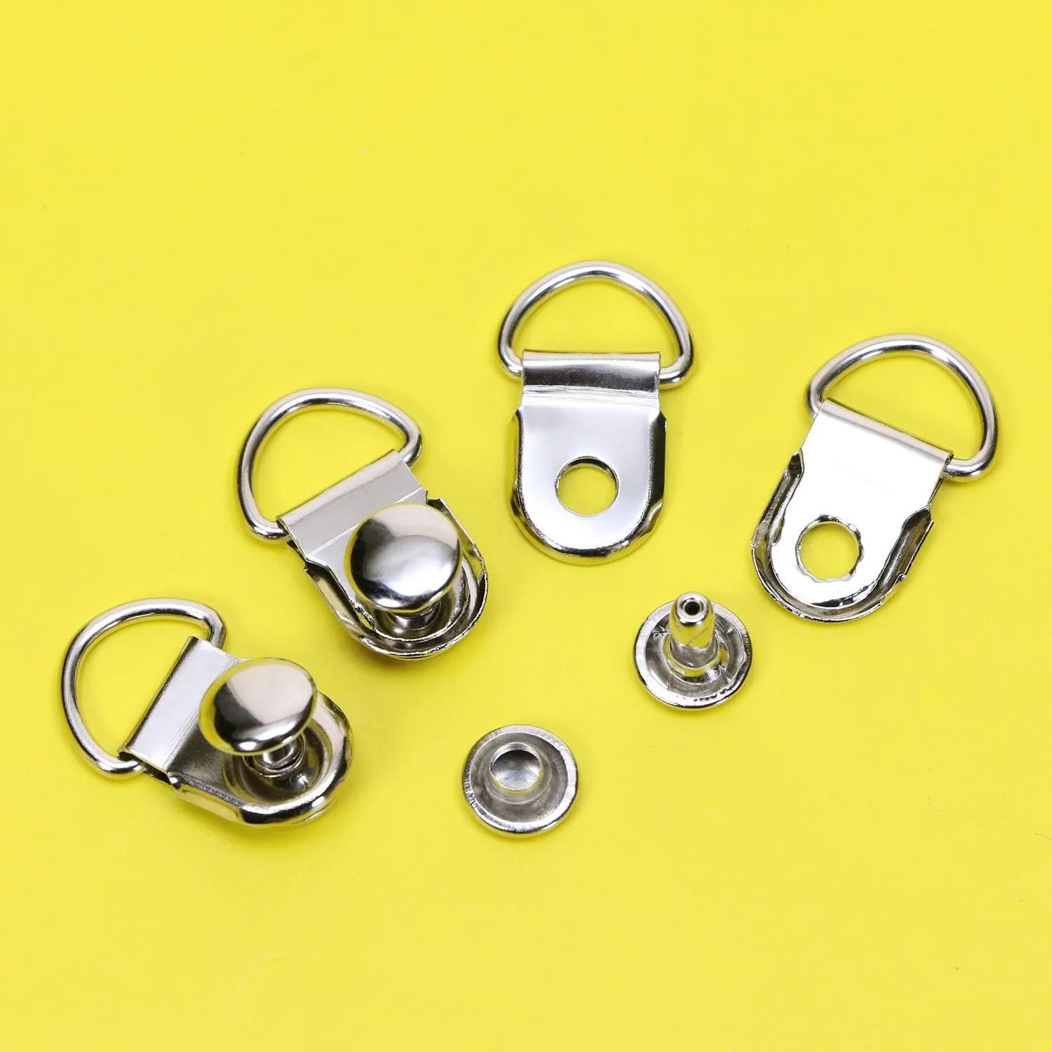 ONLYKXY 50 Pieces Shoe Boot Lace Hooks Buckle Rivets Loop Ring with Rivets, Shoe Boot Buckle