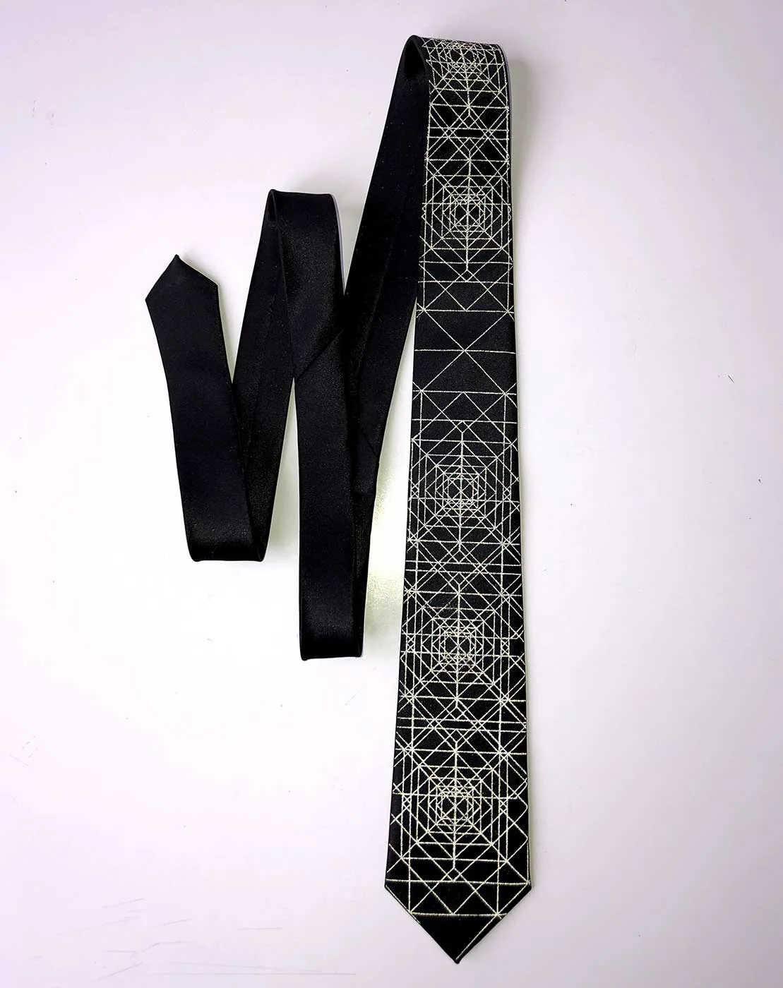 Op Art Triangles Necktie, Retroreflective Print Tie