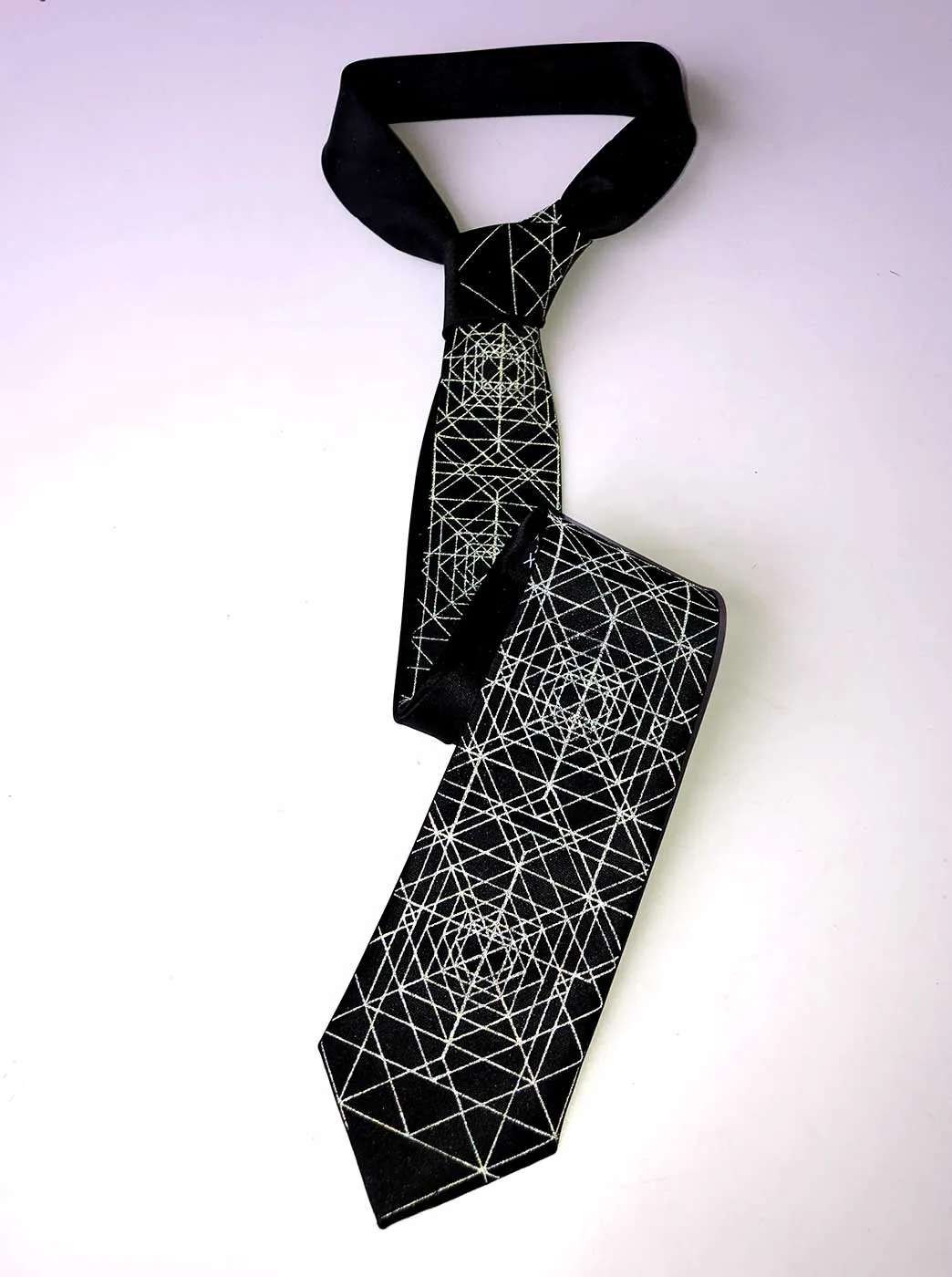 Op Art Triangles Necktie, Retroreflective Print Tie