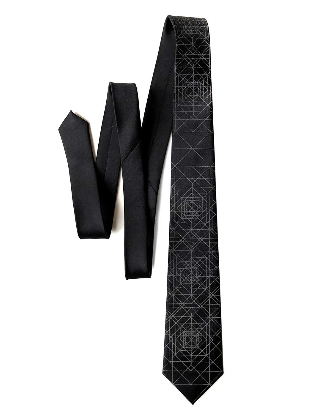 Op Art Triangles Necktie, Retroreflective Print Tie
