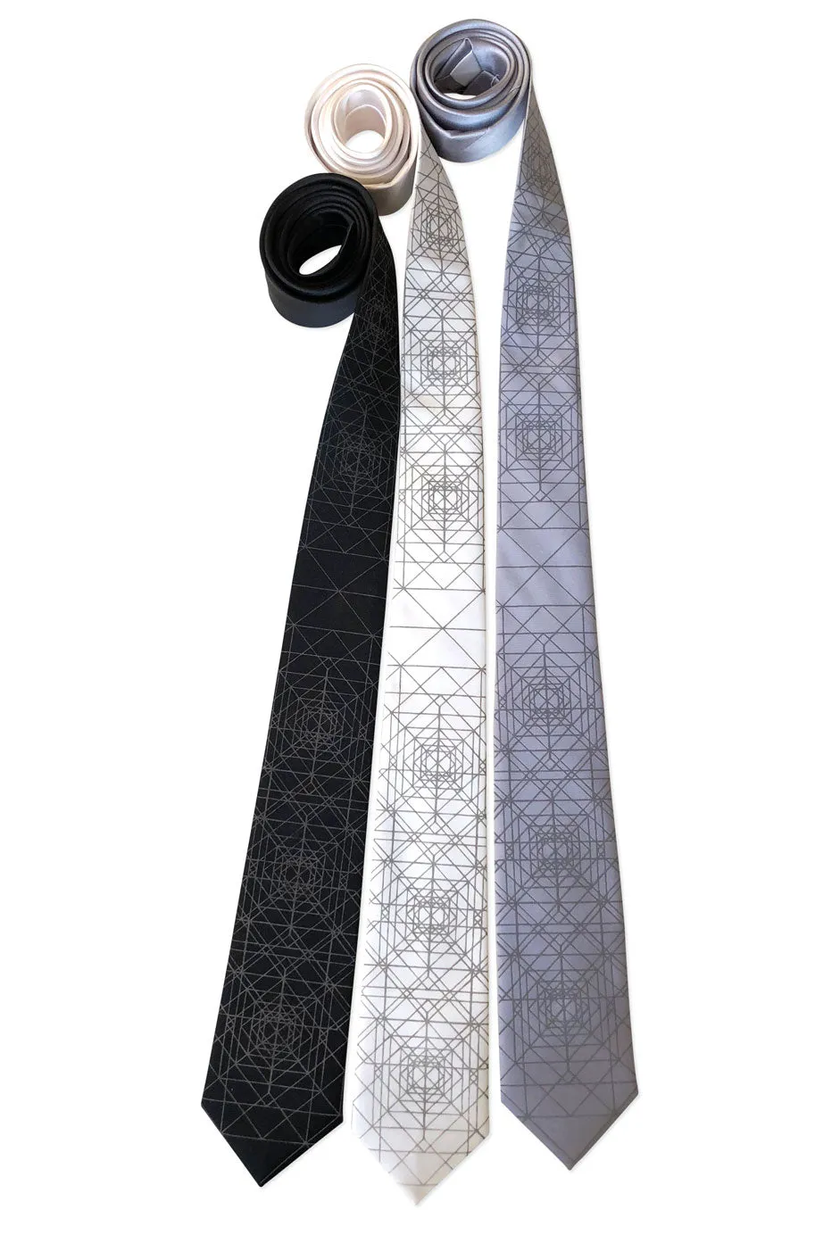 Op Art Triangles Necktie, Retroreflective Print Tie