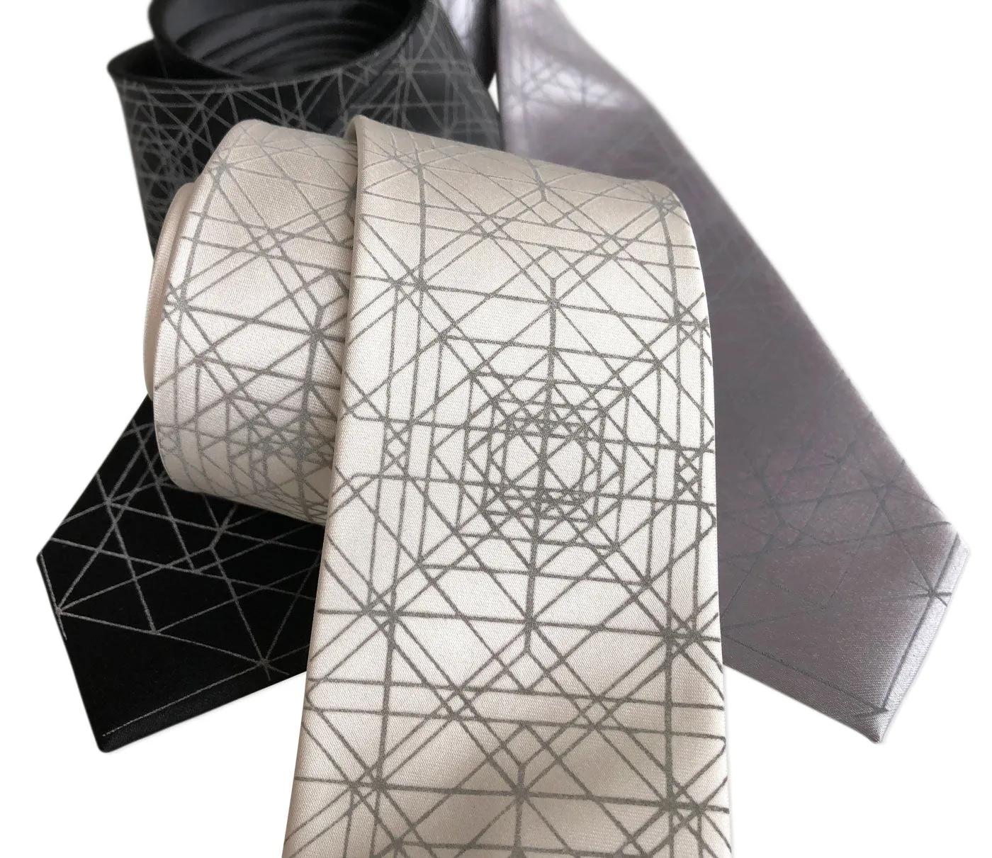 Op Art Triangles Necktie, Retroreflective Print Tie