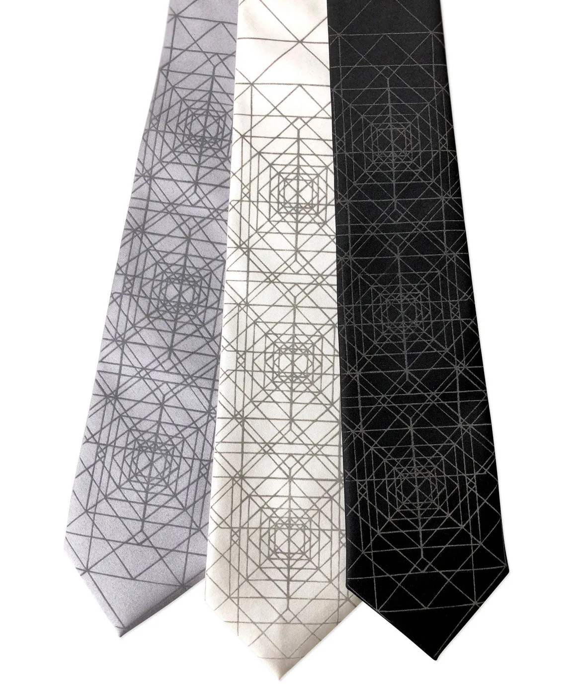 Op Art Triangles Necktie, Retroreflective Print Tie