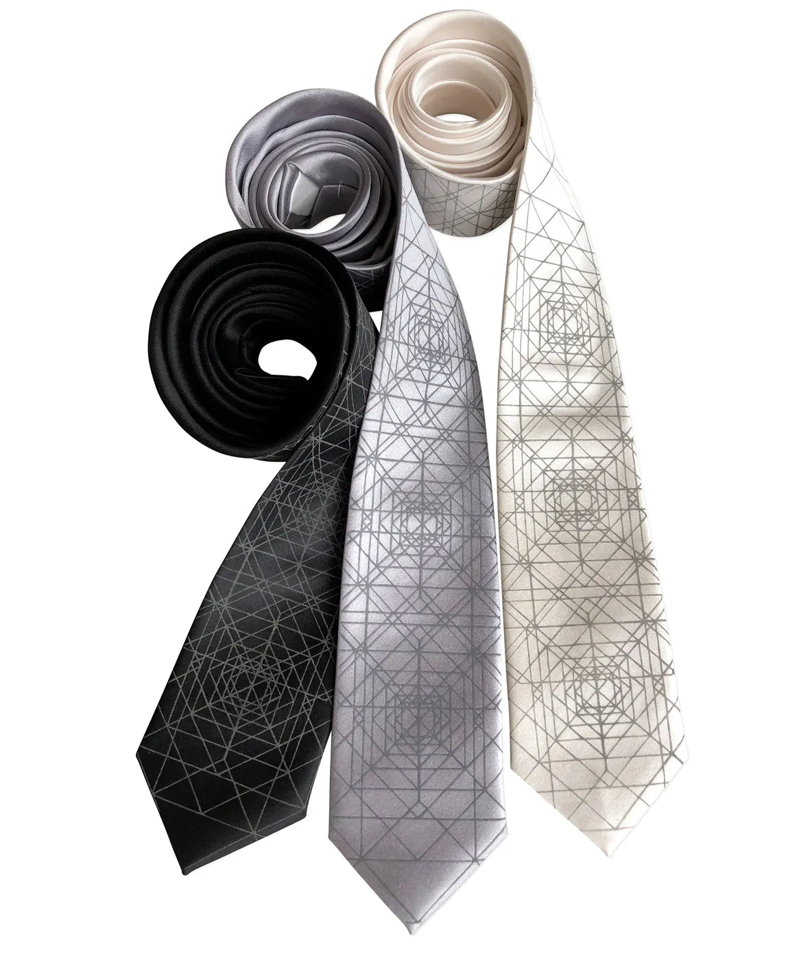 Op Art Triangles Necktie, Retroreflective Print Tie