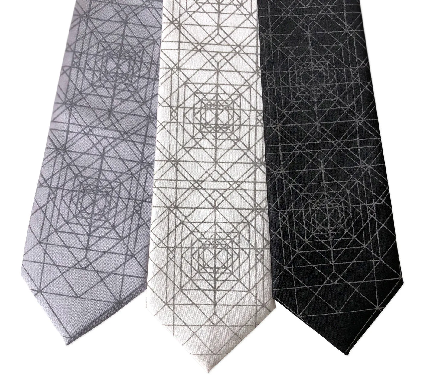 Op Art Triangles Necktie, Retroreflective Print Tie