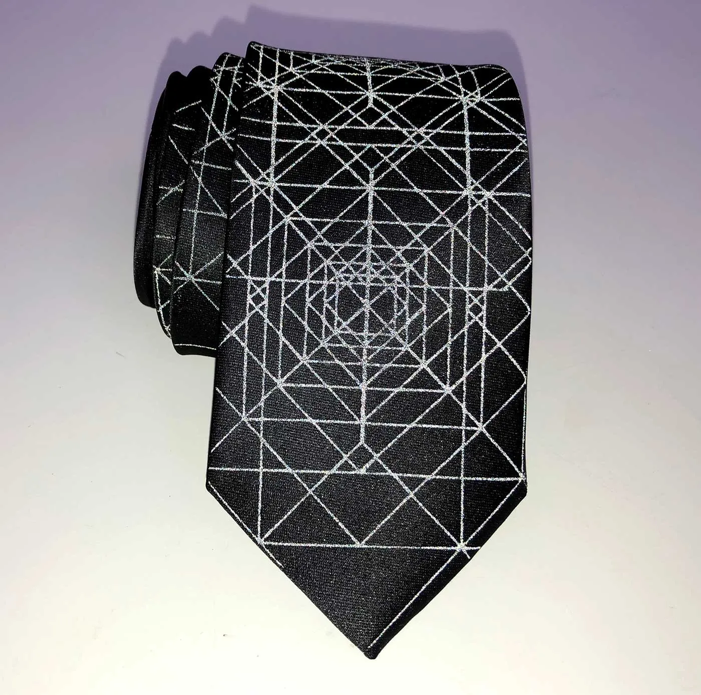 Op Art Triangles Necktie, Retroreflective Print Tie