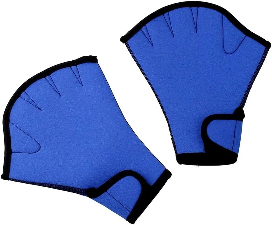 Pair of Aquatic Fitness Swim Training Gloves Water Resistance Training Aqua Fit Webbed Gloves