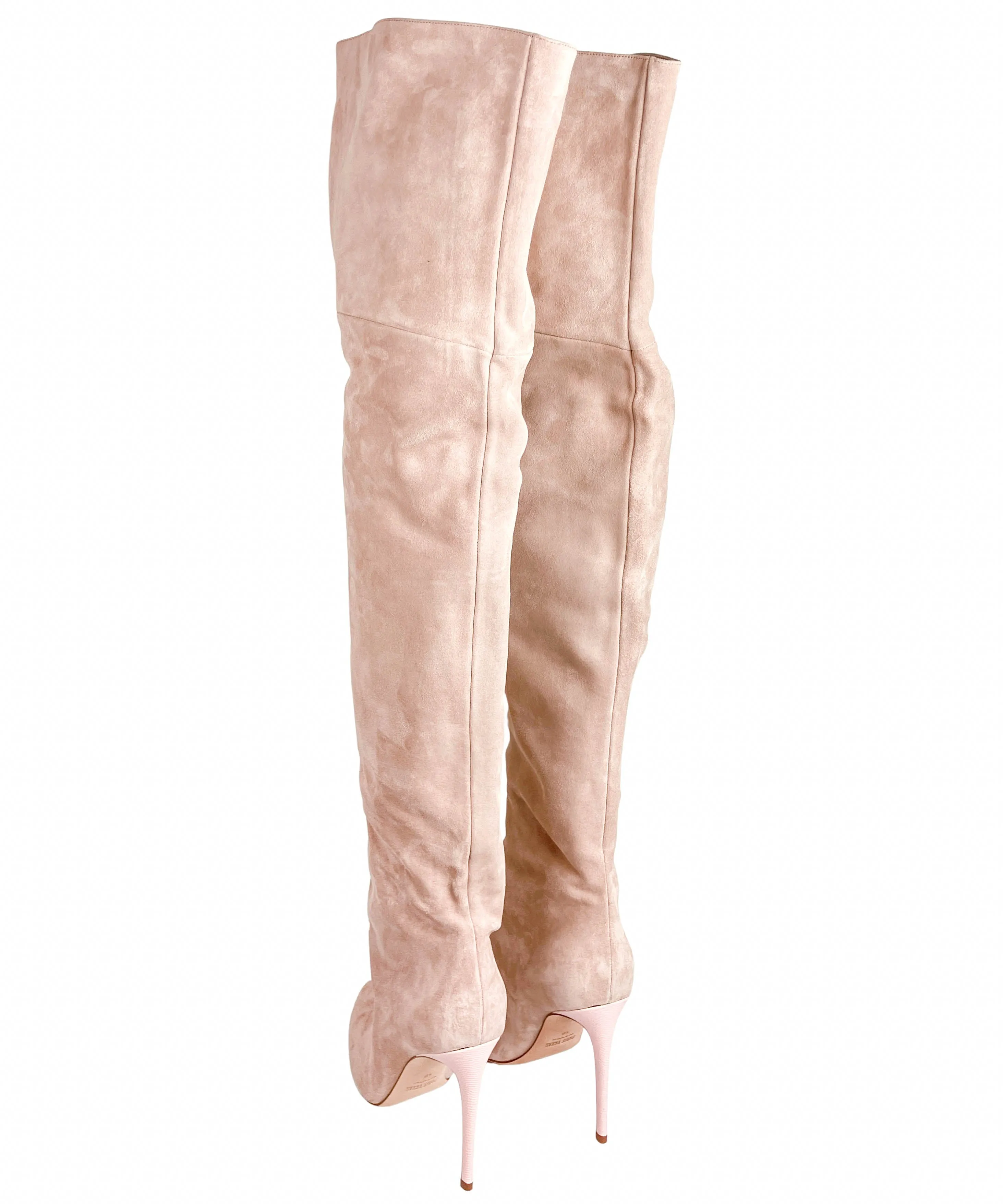 Paris Texas Suede Over the Knee Boots in Cipria