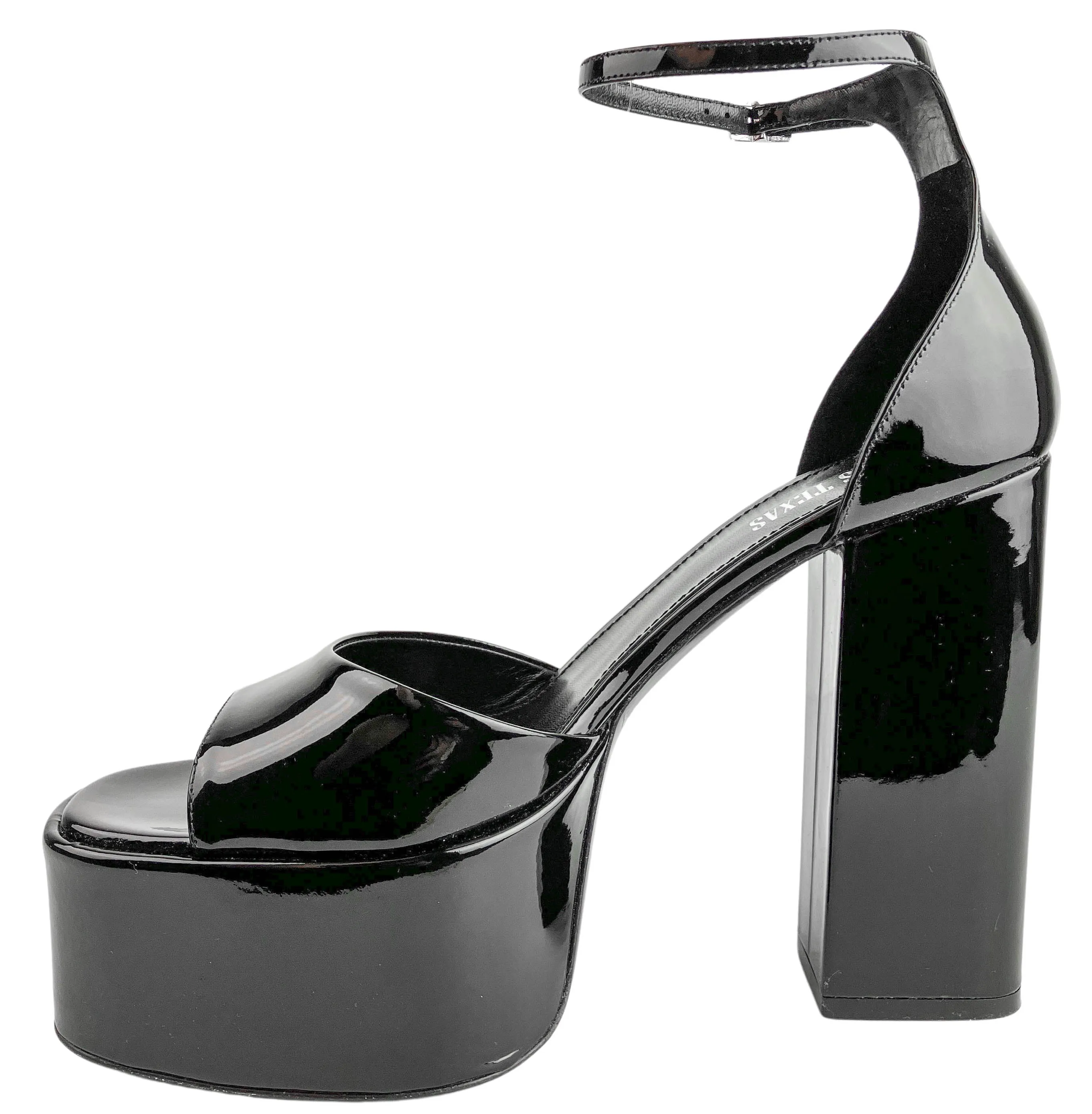 Paris Texas Tatiana Platform Sandals in Black Patent Leather