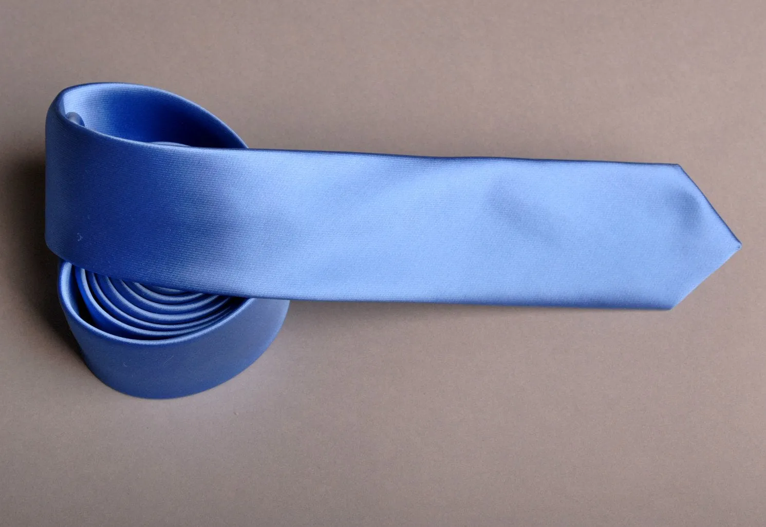 Pure Solid Light Blue Super Skinny Tie