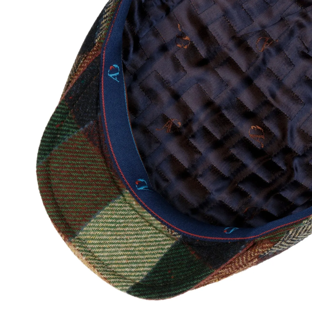 Salveno Wool Check Flat Cap by Alfonso D'Este