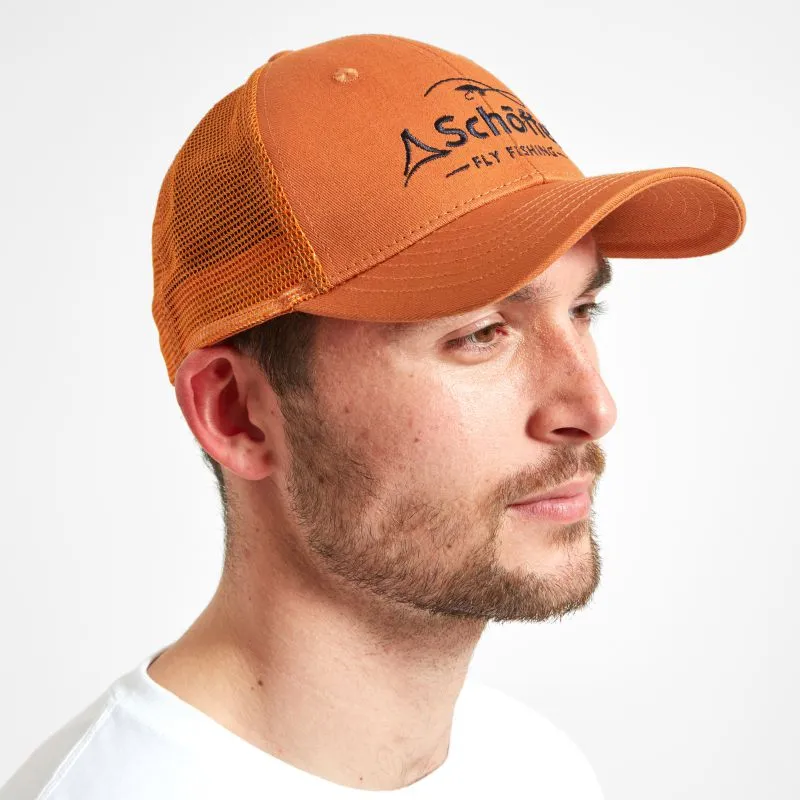 Schoffel Fly Fishing Mens Trucker Cap - Sunset Orange