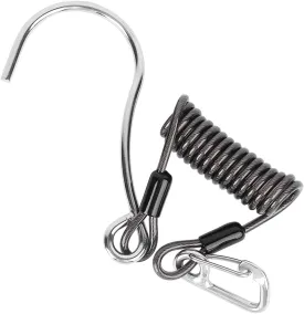 Scuba Diving Reef Hook, Coil Lanyard Gear Hanger Stainless Steel Spring Clips Anti Lost Safety Coiled Rope with Quick Release Buckle Tools Accessory for Underwater Cameras Dive Lights Fishing