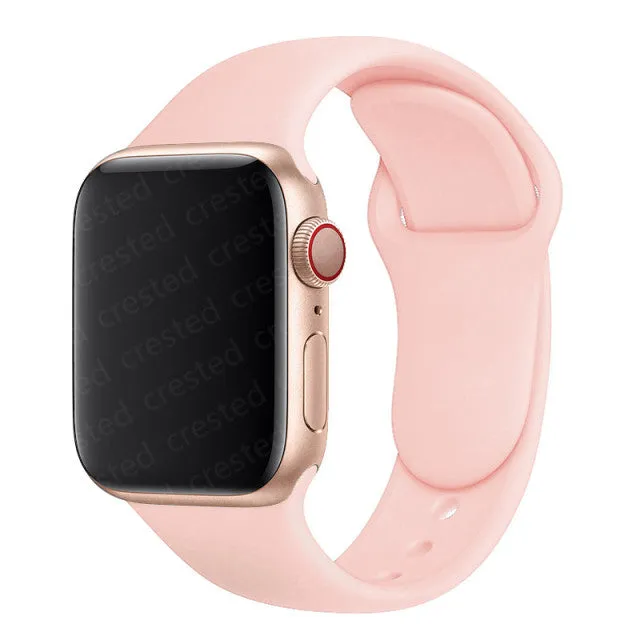 Silicone Strap For Apple Watch band 40mm 44mm 45mm 41mm 38mm 42mm 44 mm Rubber watchband bracelet iWatch serie 3 4 5 6 se 7 band