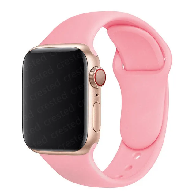 Silicone Strap For Apple Watch band 40mm 44mm 45mm 41mm 38mm 42mm 44 mm Rubber watchband bracelet iWatch serie 3 4 5 6 se 7 band