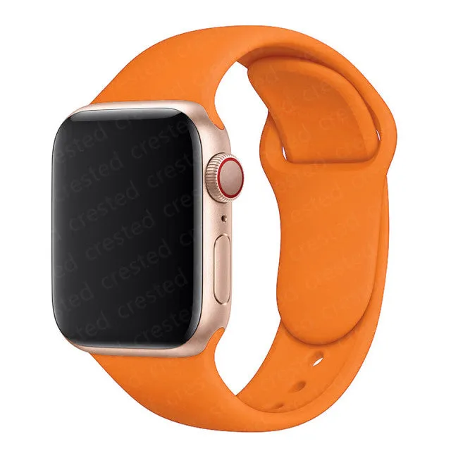 Silicone Strap For Apple Watch band 40mm 44mm 45mm 41mm 38mm 42mm 44 mm Rubber watchband bracelet iWatch serie 3 4 5 6 se 7 band