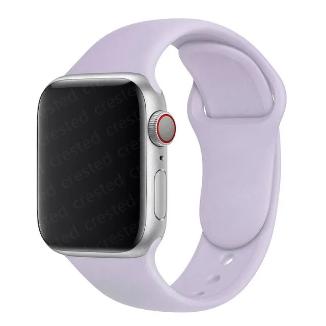 Silicone Strap For Apple Watch band 40mm 44mm 45mm 41mm 38mm 42mm 44 mm Rubber watchband bracelet iWatch serie 3 4 5 6 se 7 band
