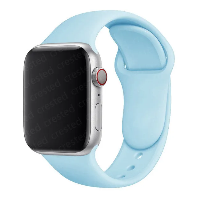 Silicone Strap For Apple Watch band 40mm 44mm 45mm 41mm 38mm 42mm 44 mm Rubber watchband bracelet iWatch serie 3 4 5 6 se 7 band
